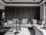 150平米现代简约风四室客厅装修效果图，背景墙创意设计图