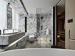 77平米现代简约风四室卫生间装修效果图，门窗创意设计图