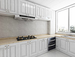 122平米轻奢风格三室厨房装修效果图，橱柜创意设计图