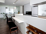 83平米现代简约风三室厨房装修效果图，橱柜创意设计图
