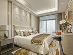 105平米美式风格别墅卧室装修效果图，背景墙创意设计图