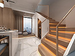 138平米新中式风格别墅玄关装修效果图，楼梯创意设计图