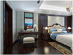 280平米美式风格四室卧室装修效果图，背景墙创意设计图