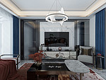 140平米轻奢风格跃层客厅装修效果图，吊顶创意设计图