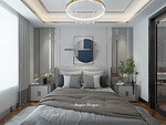 210平米轻奢风格跃层卧室装修效果图，背景墙创意设计图