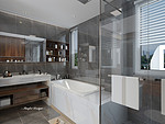 78平米轻奢风格跃层卫生间装修效果图，盥洗区创意设计图