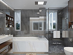 138平米轻奢风格跃层卫生间装修效果图，盥洗区创意设计图