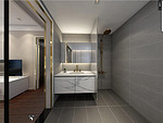 320平米轻奢风格跃层卫生间装修效果图，隔断创意设计图