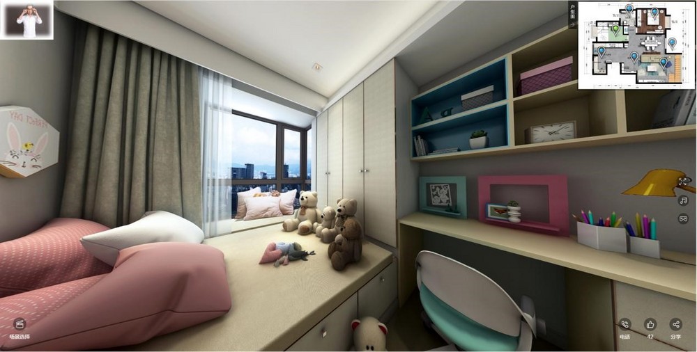 320平米轻奢风格跃层儿童房装修效果图，背景墙创意设计图