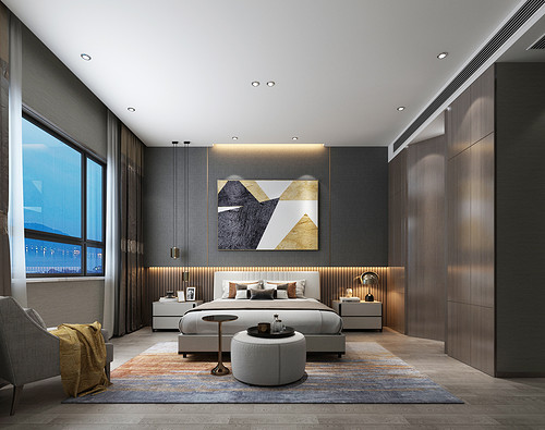 300平米新中式风格其他卧室装修效果图，照片墙创意设计图