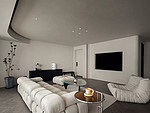 160平米现代简约风二室客厅装修效果图，墙面创意设计图