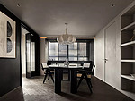 132平米现代简约风二室餐厅装修效果图，吊顶创意设计图