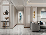 69平米轻奢风格别墅客厅装修效果图，墙面创意设计图