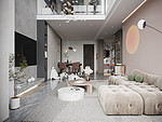 119平米现代简约风一室客厅装修效果图，背景墙创意设计图