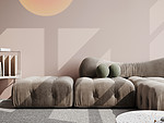 133平米现代简约风一室客厅装修效果图，背景墙创意设计图