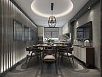 140平米三室餐厅装修效果图，吊顶创意设计图