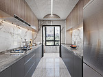 118平米轻奢风格复式厨房装修效果图，橱柜创意设计图