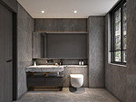 124平米轻奢风格四室卫生间装修效果图，盥洗区创意设计图