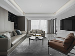 210平米现代简约风四室客厅装修效果图，背景墙创意设计图