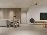 180平米现代简约风四室餐厅装修效果图，墙面创意设计图