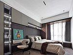 180平米现代简约风三室卧室装修效果图，背景墙创意设计图