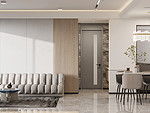 119平米现代简约风三室客厅装修效果图，背景墙创意设计图