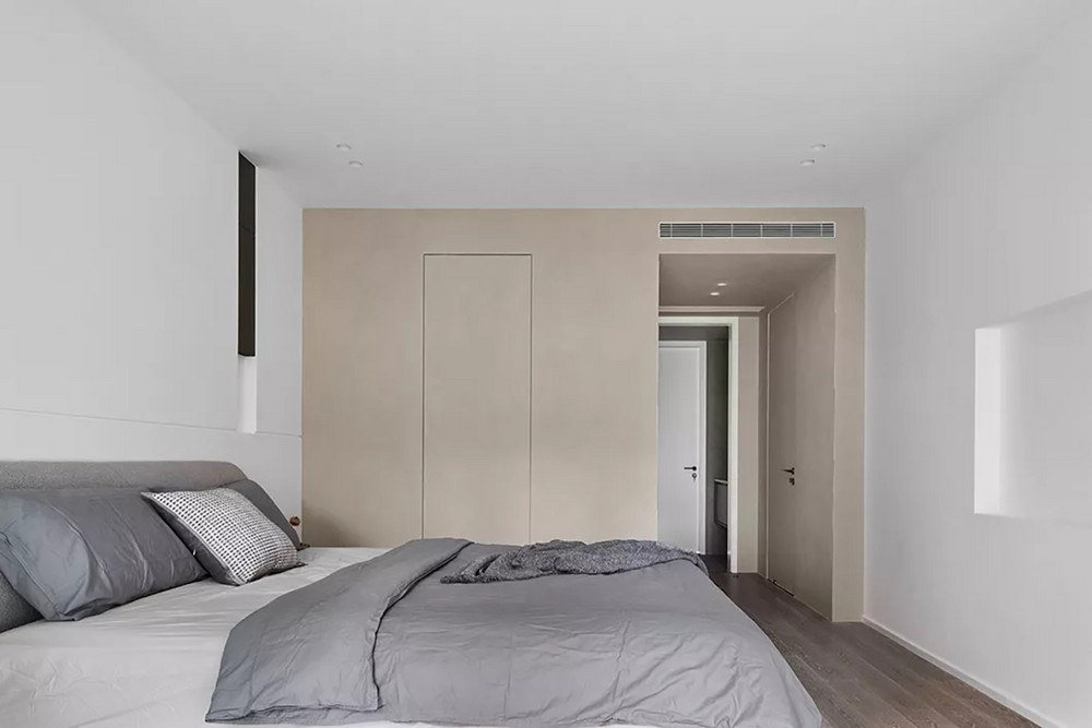 160平米现代简约风跃层卧室装修效果图，墙面创意设计图