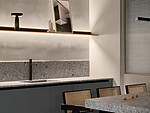 160平米现代简约风跃层厨房装修效果图，墙面创意设计图