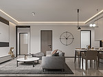 138平米现代简约风三室客厅装修效果图，墙面创意设计图