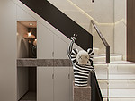 140平米轻奢风格复式玄关装修效果图，楼梯创意设计图