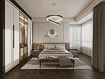 210平米轻奢风格复式卧室装修效果图，背景墙创意设计图