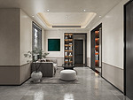 69平米轻奢风格复式客厅装修效果图，酒柜创意设计图