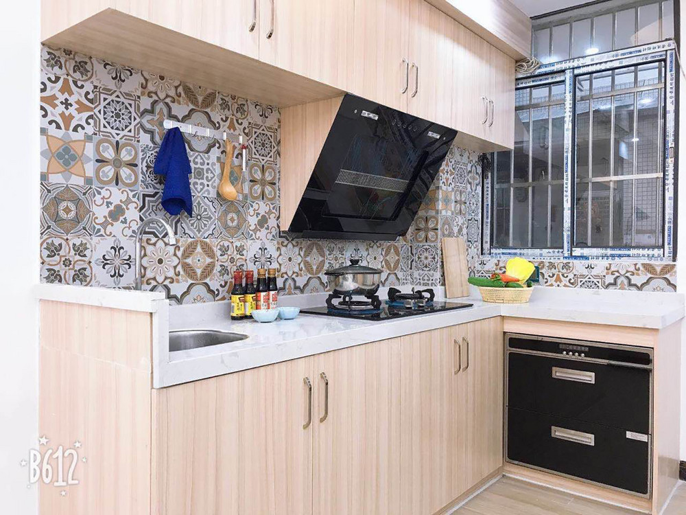 38平米现代简约风一室厨房装修效果图，橱柜创意设计图