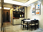 165平米轻奢风格三室餐厅装修效果图，酒柜创意设计图
