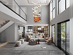 180平米轻奢风格四室客厅装修效果图，吊顶创意设计图