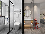 100平米轻奢风格四室卫生间装修效果图，隔断创意设计图