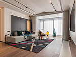 100平米现代简约风四室客厅装修效果图，背景墙创意设计图