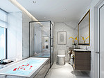 60平米现代简约风四室卫生间装修效果图，盥洗区创意设计图