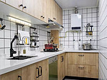 100平米北欧风格二室厨房装修效果图，橱柜创意设计图