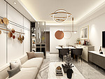 180平米轻奢风格三室客厅装修效果图，墙面创意设计图