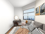 69平米轻奢风格三室卧室装修效果图，门窗创意设计图