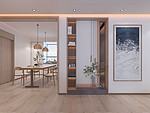 120平米现代简约风复式餐厅装修效果图，酒柜创意设计图