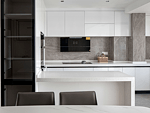 200平米现代简约风四室厨房装修效果图，背景墙创意设计图