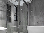 110平米现代简约风四室卫生间装修效果图，盥洗区创意设计图