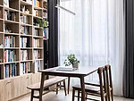 100平米北欧风格二室书房装修效果图，书柜创意设计图