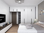 126平米现代简约风三室卧室装修效果图，衣柜创意设计图