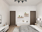 106平米现代简约风三室卧室装修效果图，背景墙创意设计图