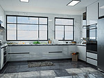 116平米现代简约风三室厨房装修效果图，橱柜创意设计图