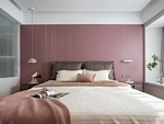 105平米现代简约风二室卧室装修效果图，背景墙创意设计图