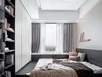 105平米现代简约风二室卧室装修效果图，背景墙创意设计图